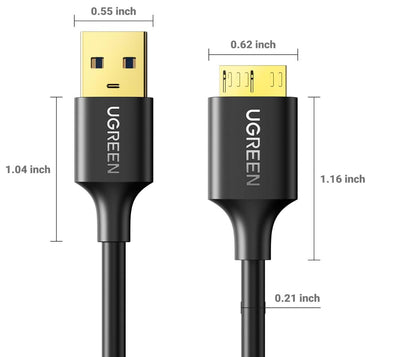 5Gbps Transferring Speed Hard Drive Cable Micro-B to USB-A