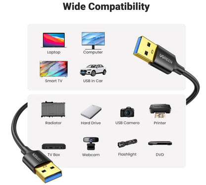 5Gbps USB 3.0 Cable Fast Transfer Nylon Brain USB Male to Male