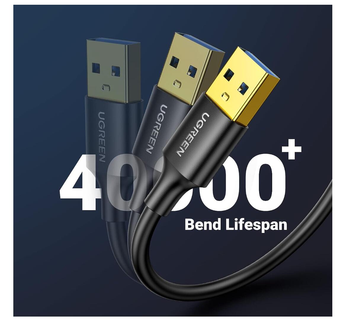 5Gbps USB 3.0 Cable Fast Transfer Nylon Brain USB Male to Male