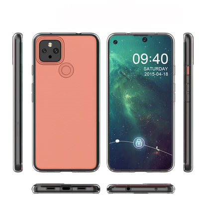 [2 Pack] Dot Clear Rubber Soft TPU Google Pixel 5 XL Case Back Gel