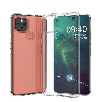 [2 Pack] Dot Clear Rubber Soft TPU Google Pixel 5 XL Case Back Gel