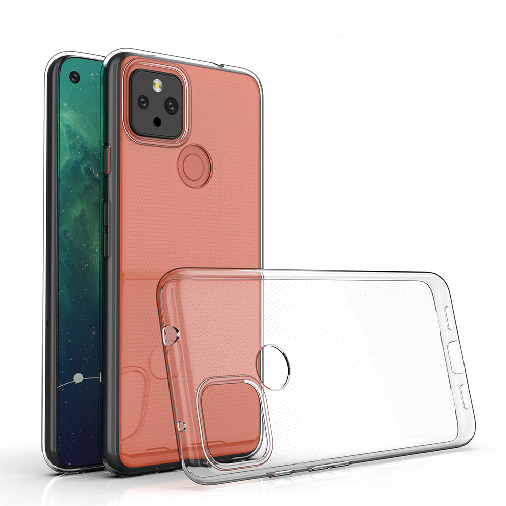 [2 Pack] Dot Clear Rubber Soft TPU Google Pixel 5 XL Case Back Gel