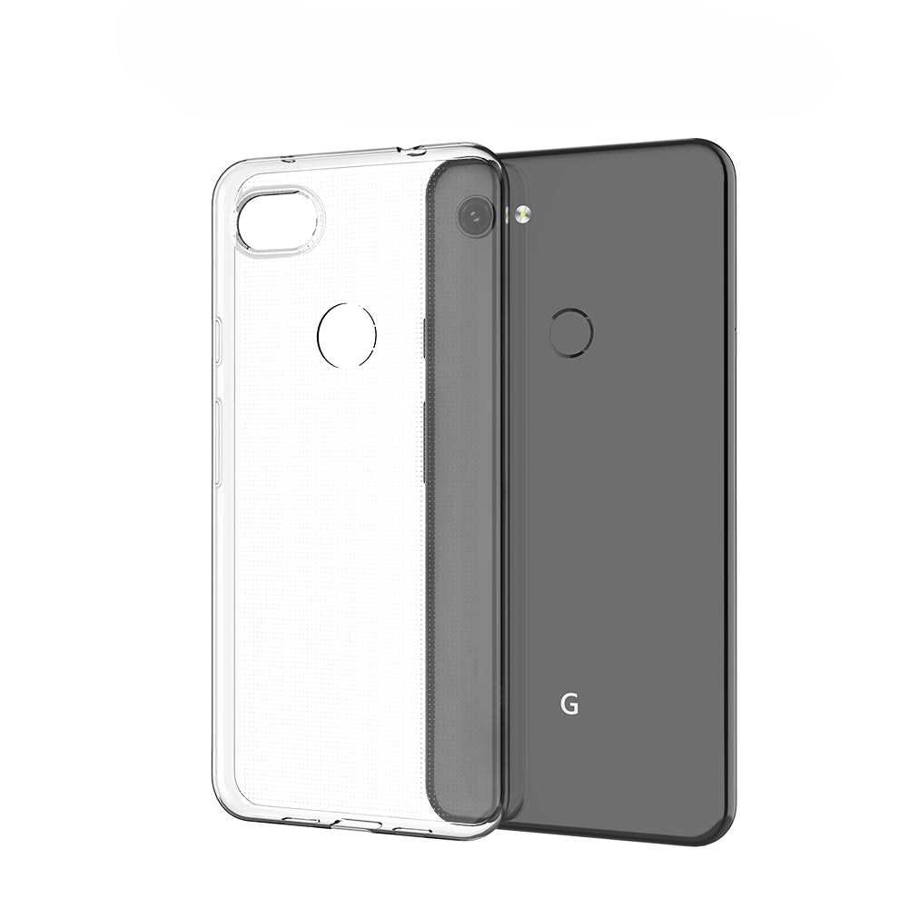 [2 Pack] Dot Clear Rubber Soft TPU Google Pixel 3XL Case Back Gel