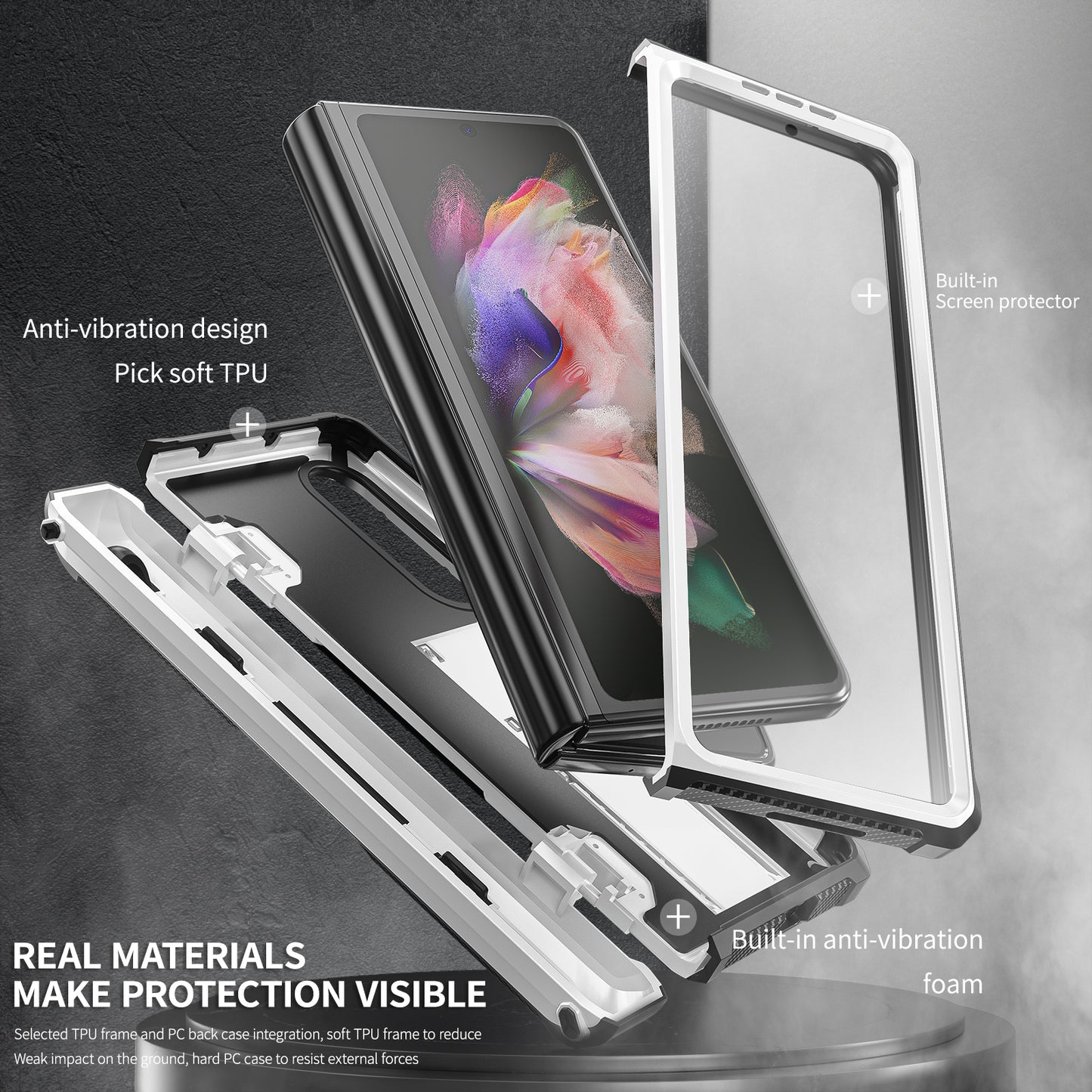 Trolley Box Samsung Galaxy Z Fold3 Case Rugged Built In Pen Holder