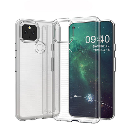 [2 Pack] Dot Clear Rubber Soft TPU Google Pixel 5 Case Back Gel