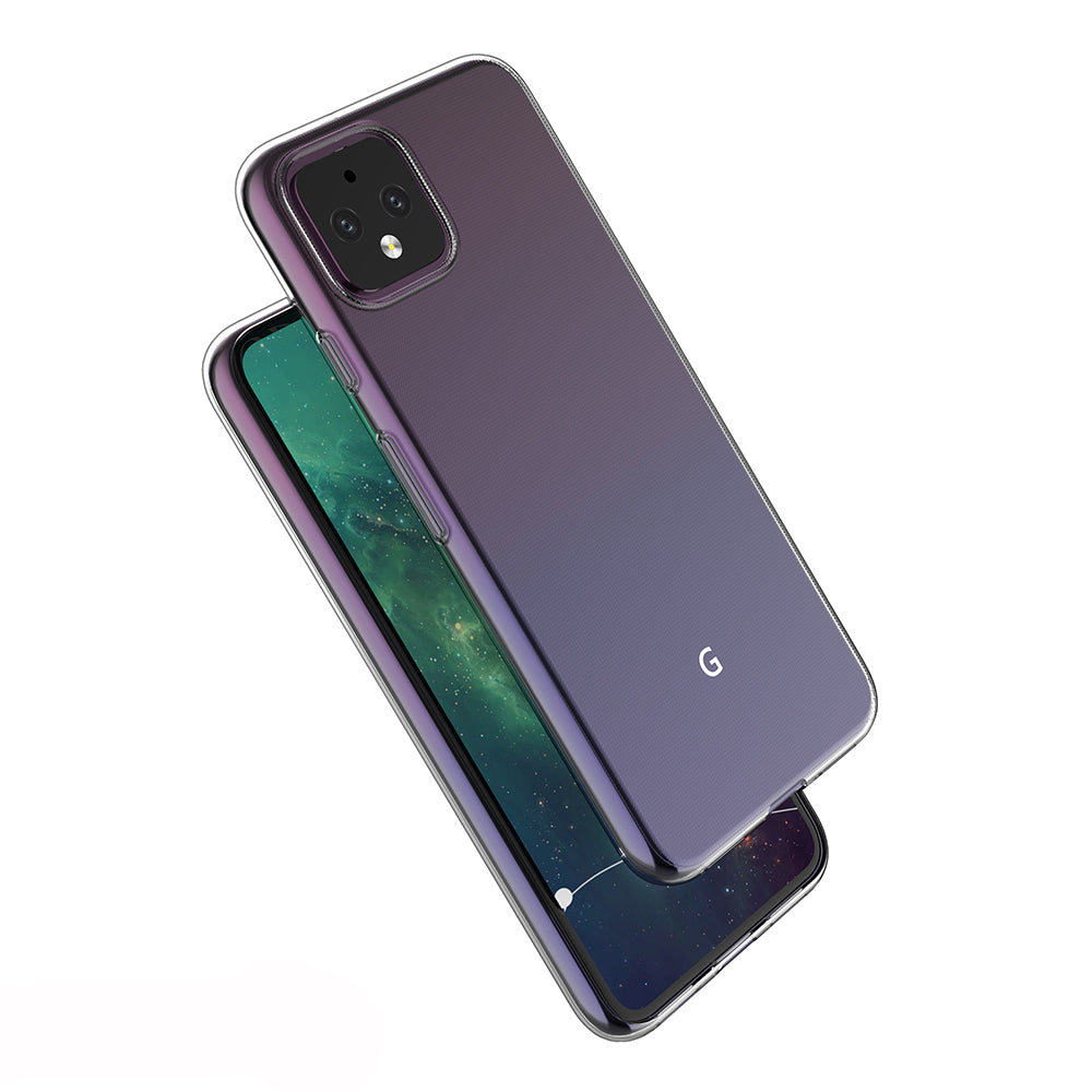 [2 Pack] Dot Clear Rubber Soft TPU Google Pixel 4 Case Back Gel