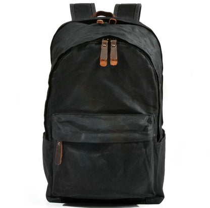 Men's Canvas Backpack Laptop Bag Oil Wax Retro Outdoor Large Capacity Hiking School