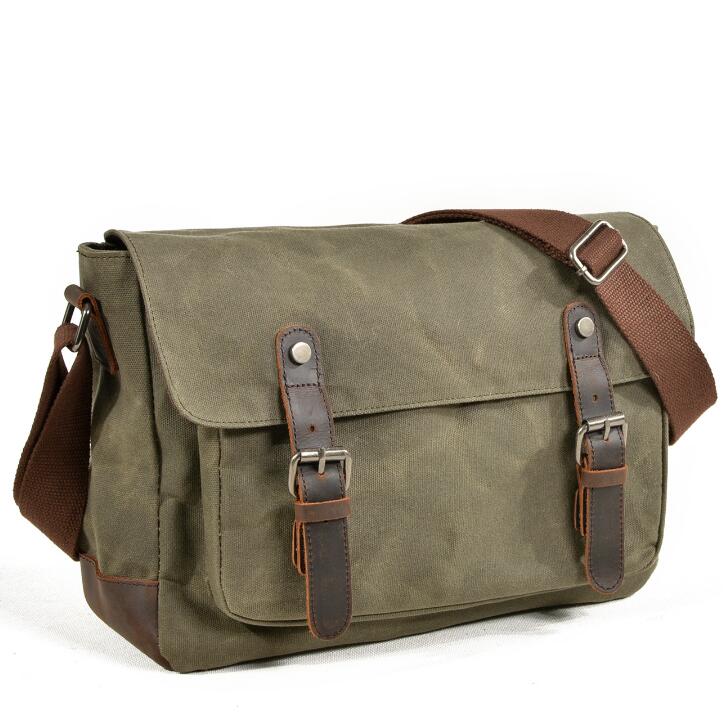 Men's Canvas Messenger Bag Tablet Outside Leisure Sports Oblique Anti-splash Retro