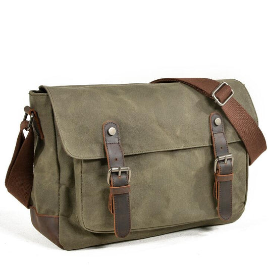 Men's Canvas Messenger Bag Tablet Outside Leisure Sports Oblique Anti-splash Retro