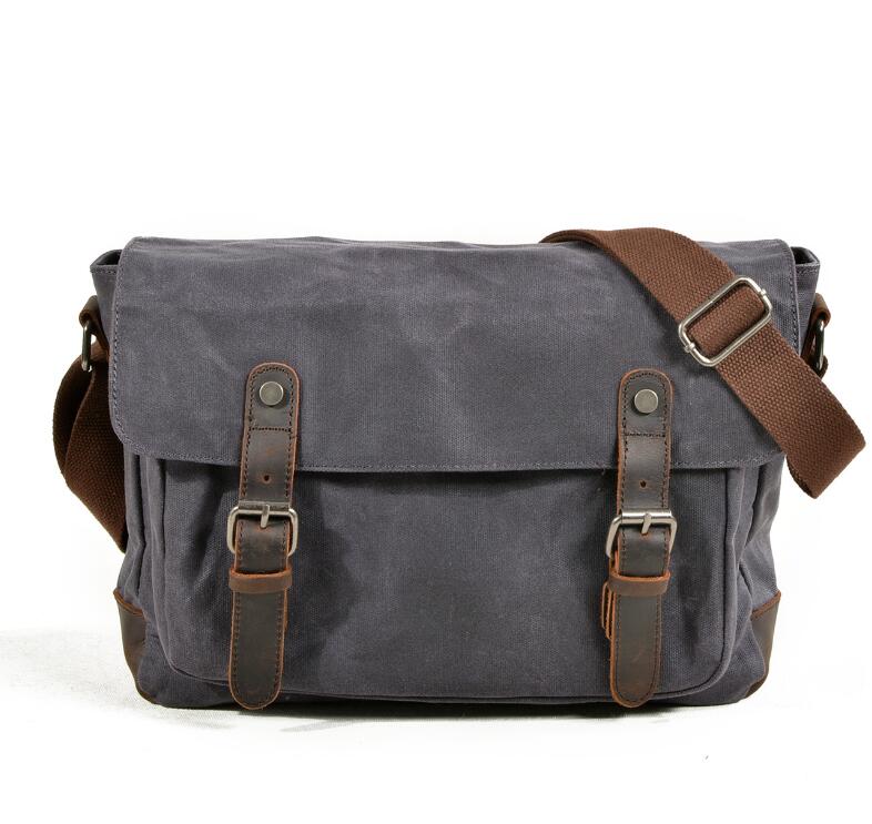 Men's Canvas Messenger Bag Tablet Outside Leisure Sports Oblique Anti-splash Retro