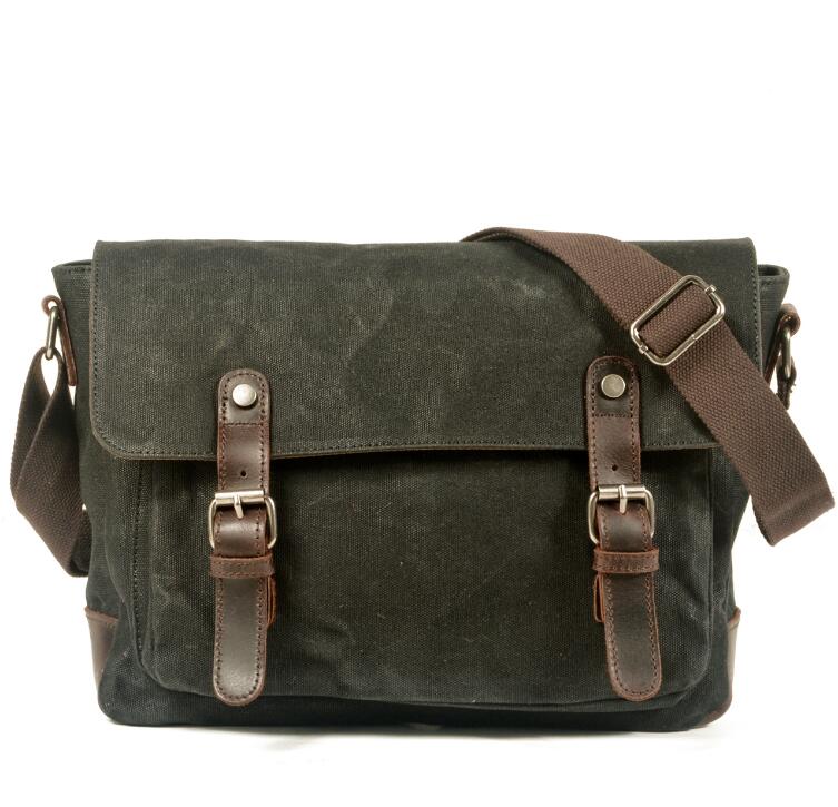 Men's Canvas Messenger Bag Tablet Outside Leisure Sports Oblique Anti-splash Retro