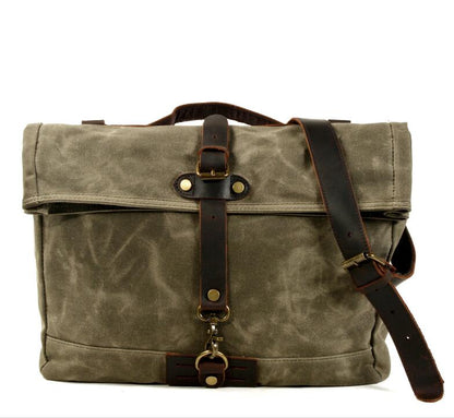 Men's Canvas Messenger Bag Tablet Leisure Outdoor Sports School Riding Splicing