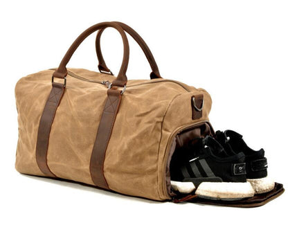 Men's Canvas Duffel Bag Laptop Bag Sports Fitness Portable Training Dry Wet Swimming