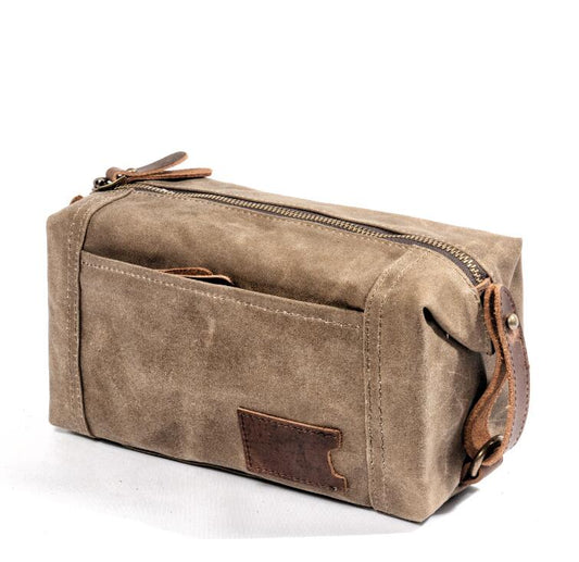 Men's Canvas Cosmetic Toiletry Bag Phone Portable Travel Waterproof Makeup Large Capacity