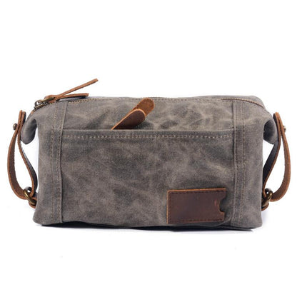 Men's Canvas Cosmetic Toiletry Bag Phone Portable Travel Waterproof Makeup Large Capacity