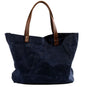 Women's Canvas Shopping Tote Laptop Bag Anti-splash Horizontal Large Capacity Fold