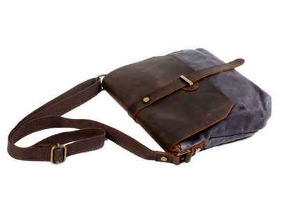 Men's Canvas Messenger Bag Tablet Outdoor Leisure Sports Trend Neutral Splicing Pockets