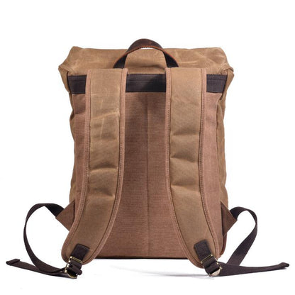 Men's Canvas Backpack Laptop Bag Anti-splash College Anti-theft Outdoor Mountaineering