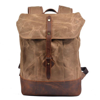 Men's Canvas Backpack Laptop Bag Anti-splash College Anti-theft Outdoor Mountaineering