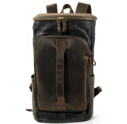 Men's Canvas Backpack Laptop Bag Outdoor Sports Bucket Travel Large Capacity School