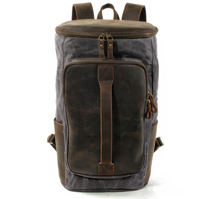 Men's Canvas Backpack Laptop Bag Outdoor Sports Bucket Travel Large Capacity School