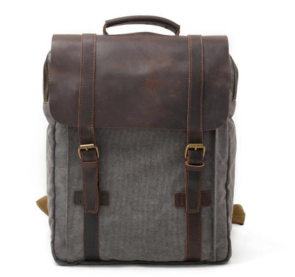 Men's Canvas Backpack Laptop Bag Casual Large Capacity Travel Double Pockets