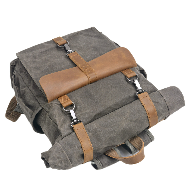 Men's Canvas Backpack Laptop Bag Mountaineering Sports Large Capacity Kiking Climbing Travel