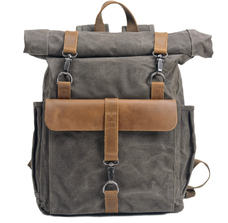 Men's Canvas Backpack Laptop Bag Mountaineering Sports Large Capacity Kiking Climbing Travel