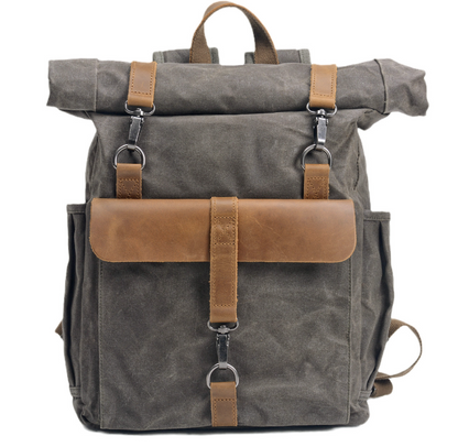 Men's Canvas Backpack Laptop Bag Mountaineering Sports Large Capacity Kiking Climbing Travel