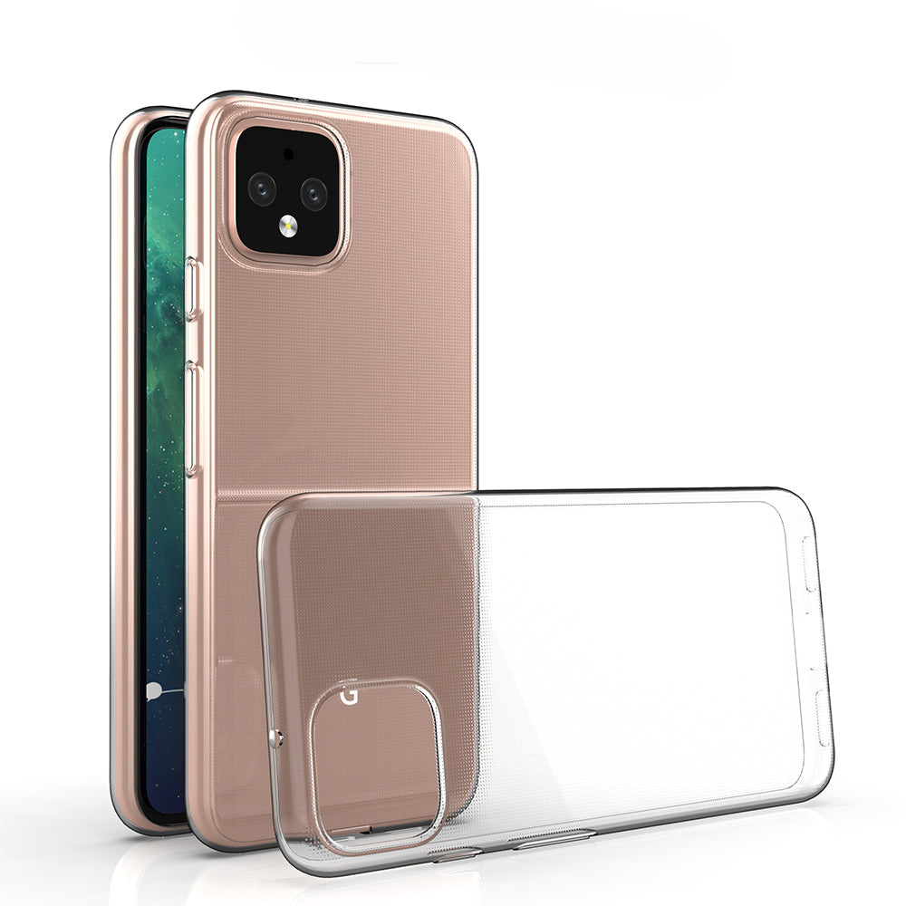 [2 Pack] Dot Clear Rubber Soft TPU Google Pixel 4 Case Back Gel