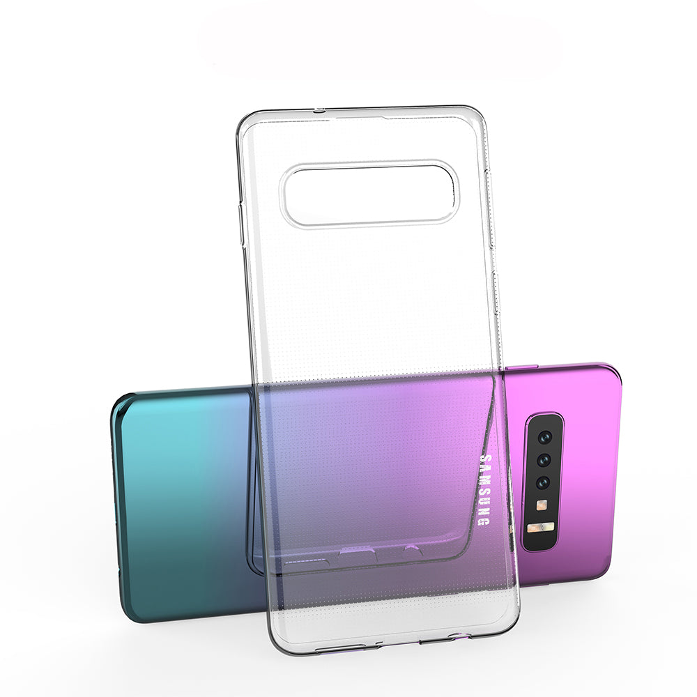 [2 Pack] Dot Clear Rubber Soft TPU Samsung Galaxy S10 Case Back Gel