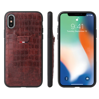 Crocodile Leather iPhone Xs Max Case Business Card Holder Deluxe