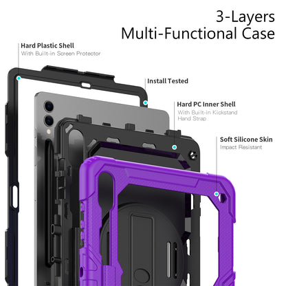 Tough Strap Built-in Screen Protector Galaxy Tab S9+ Case Multi-functional