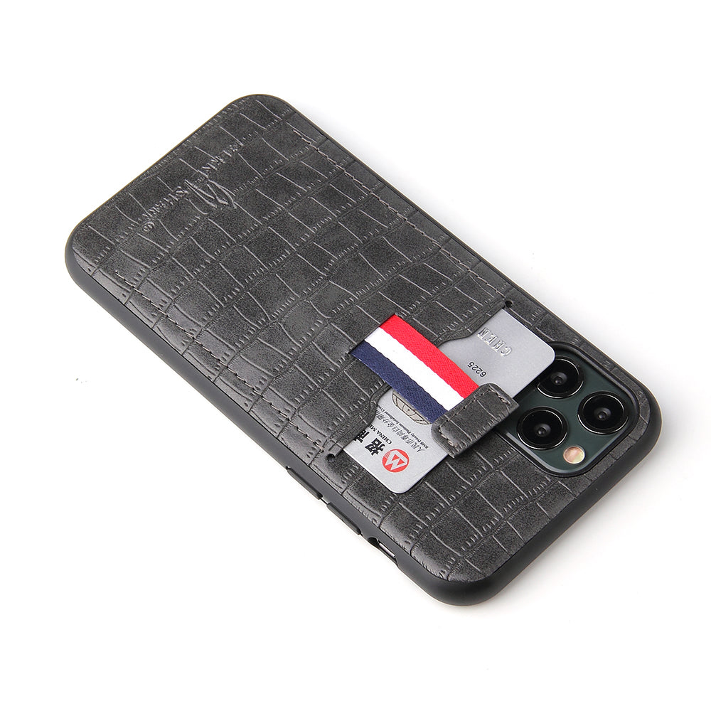 Crocodile Leather iPhone 11 Pro Case Business Card Holder Deluxe