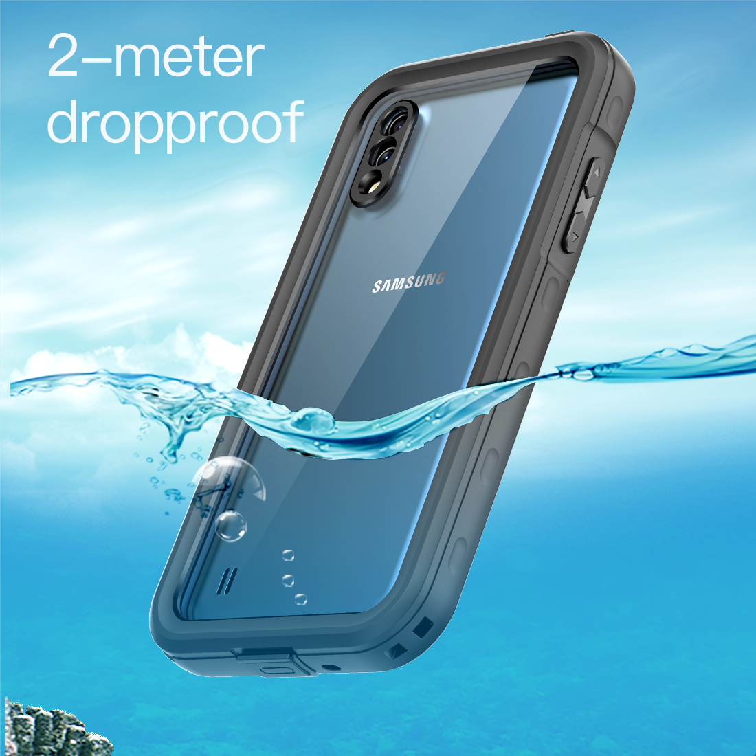 Burst Slim Swimming Waterproof Samsung Galaxy A01 Case Clear