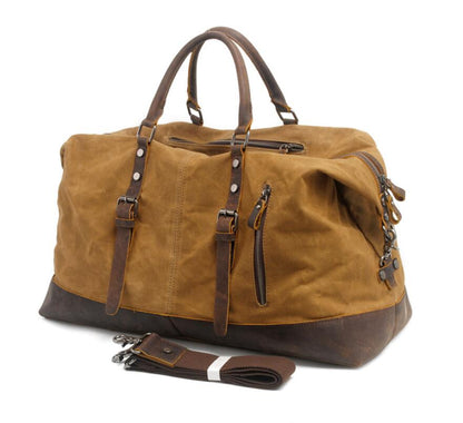 Men's Canvas Duffel Bag Laptop Bag Portable Travel Waterproof Splicing Fashion