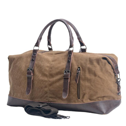 Men's Canvas Duffel Bag Laptop Bag Large Capacity Portable Travel Fitness Weekend