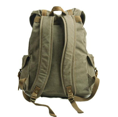 Men's Canvas Backpack Laptop Bag Large Capacity Middle High School Student Leisure