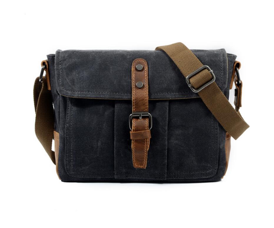 Men's Canvas Messenger Bag Tablet Retro Cross-body Casual Single Waterproof Horizontal