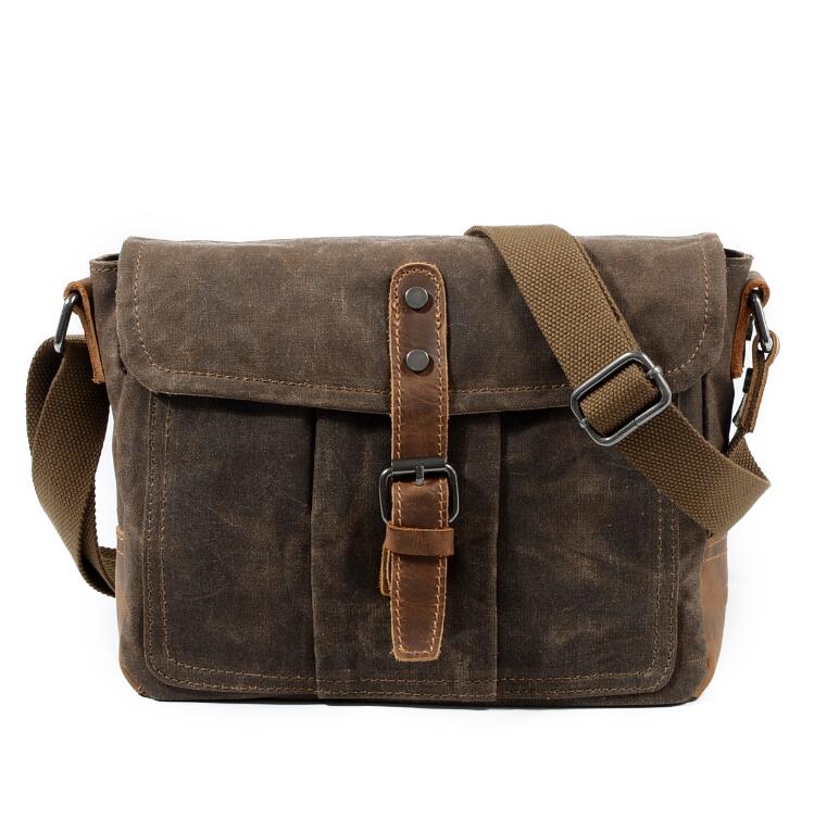 Men's Canvas Messenger Bag Tablet Retro Cross-body Casual Single Waterproof Horizontal