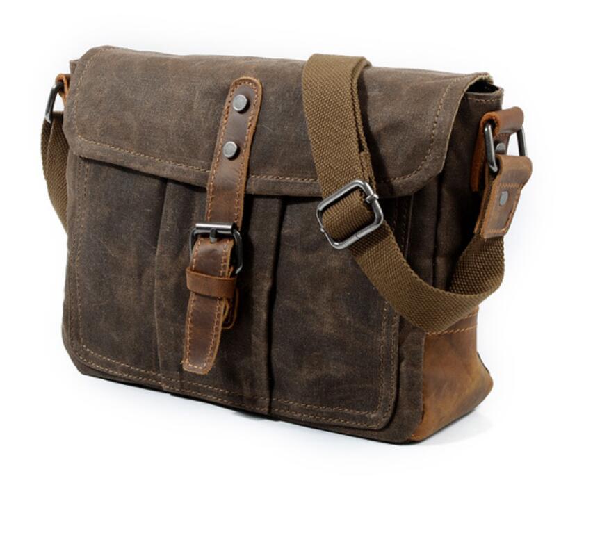 Men's Canvas Messenger Bag Tablet Retro Cross-body Casual Single Waterproof Horizontal