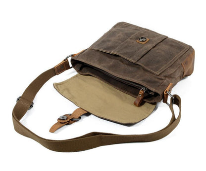 Men's Canvas Messenger Bag Tablet Retro Cross-body Casual Single Waterproof Horizontal