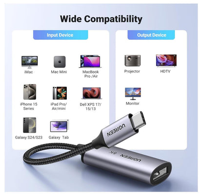 8K USB-C to Display Port 1.4 Adapter Cable DP 1.4 Braided