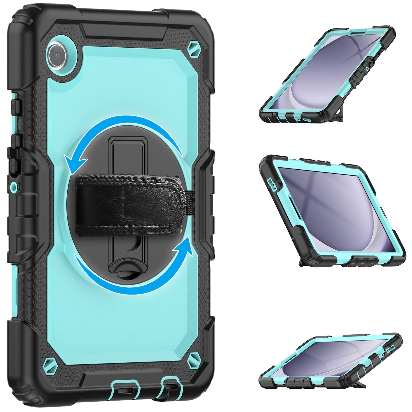 Tough Strap Built-in Screen Protector Galaxy Tab A9 Case Multi-functional