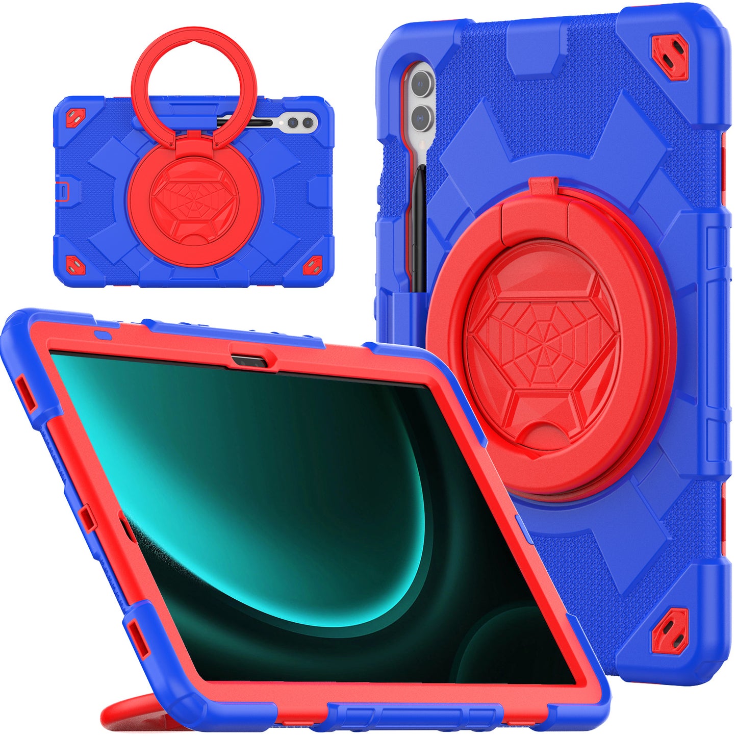 Spider-man Rotating Hand Handle Galaxy Tab S9 FE+ Case Ultimate Protection