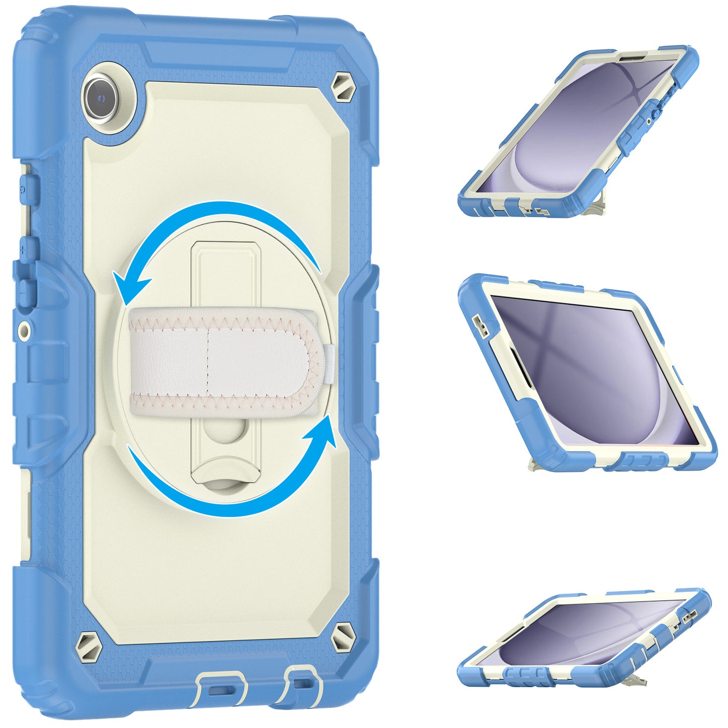 Tough Strap Built-in Screen Protector Galaxy Tab A9 Case Multi-functional