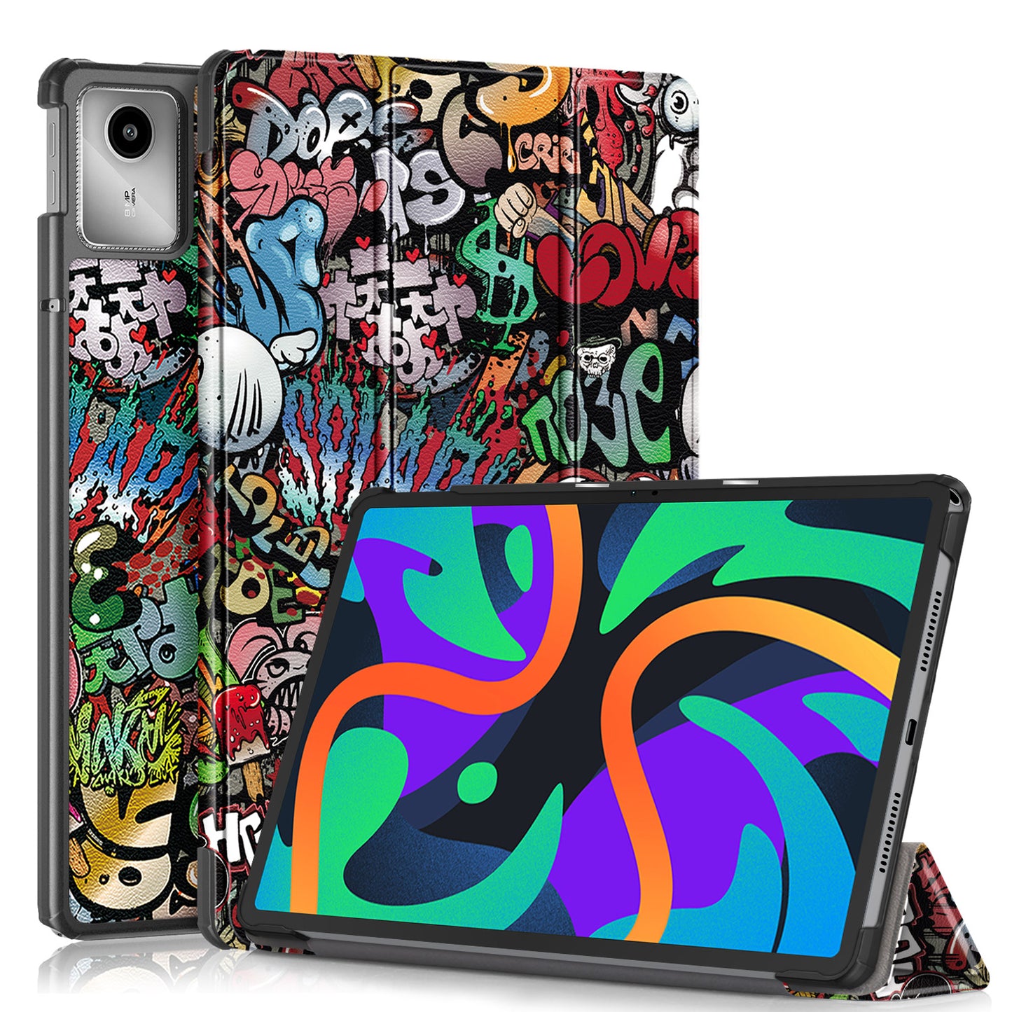 Tri-fold Caster Leather Lenovo Tab P11 (2024)  Case Hard Shell Slim