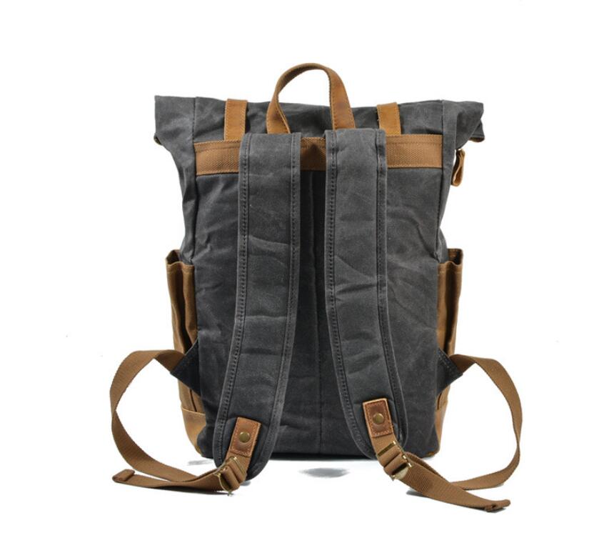 Men's Canvas Backpack Laptop Bag Waterproof Large Capacity Retro Travel Wear-resistant Batik