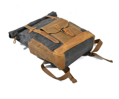 Men's Canvas Backpack Laptop Bag Waterproof Large Capacity Retro Travel Wear-resistant Batik