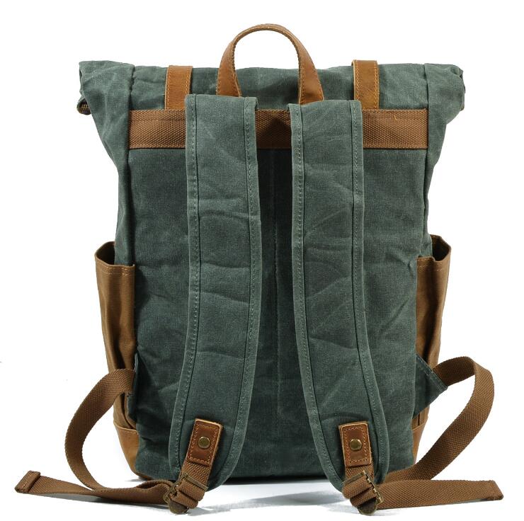 Men's Canvas Backpack Laptop Bag Waterproof Large Capacity Retro Travel Wear-resistant Batik